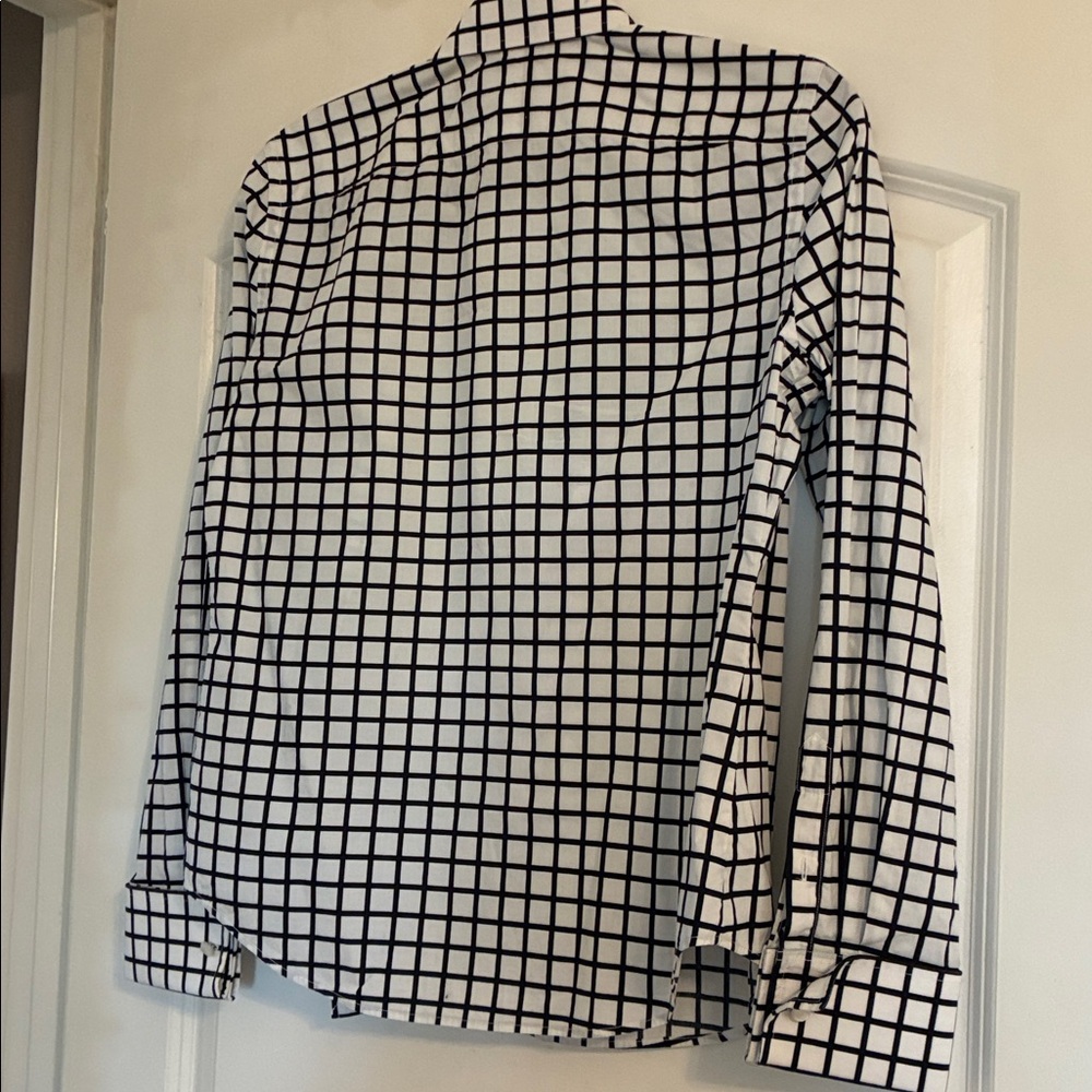 Ralph Lauren Purple Label Navy(?) & White Grid Button-Up Shirt - 8 - Picture 4 of 4